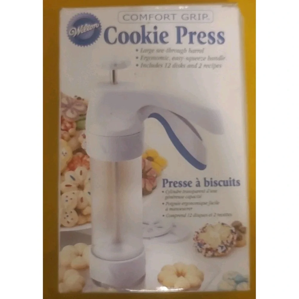Wilton‎ Comfort Grip Cookie Press w/ 12 Discs & Box – Spritz Cookies Baking Tool